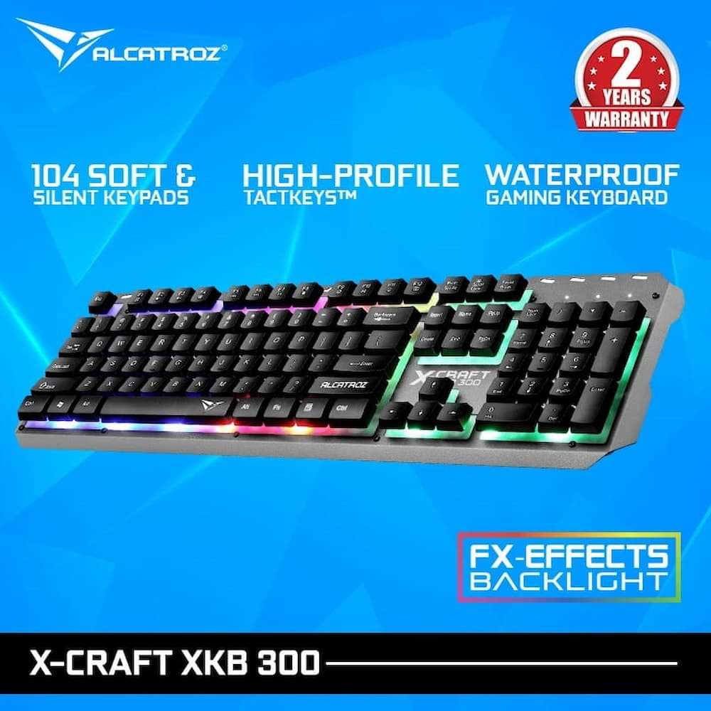 Alcatroz X-craft XKB-300 Spill Proof Gaming Keyboard with FX Backlight ...