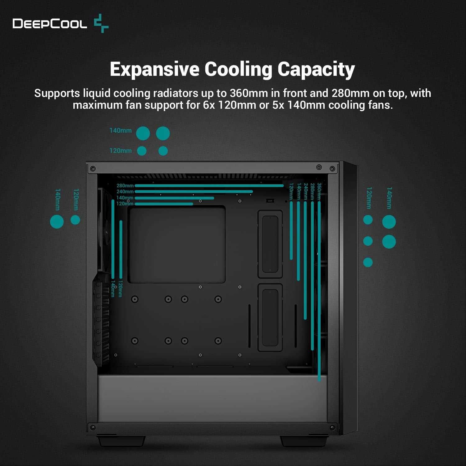 Deepcool Cg560 Mid Tower Atx Case Mesh Front Panel For High Airflow