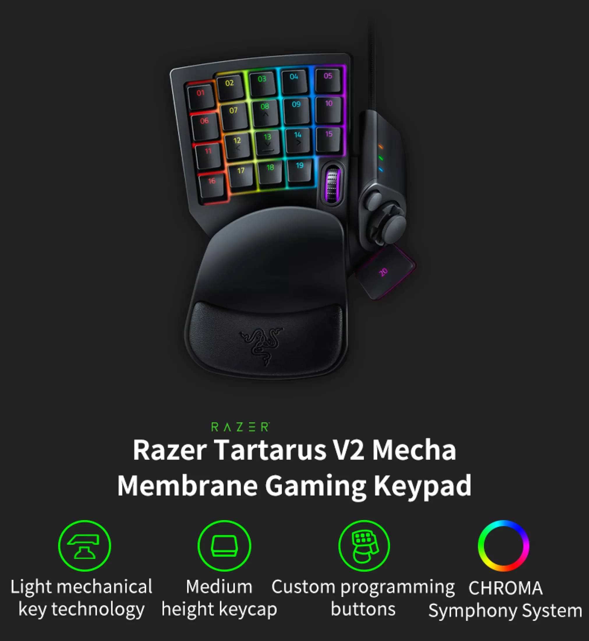 Razer Tartarus V2 Chroma Mecha Gaming Keypad 32 Keys Membrane Wired