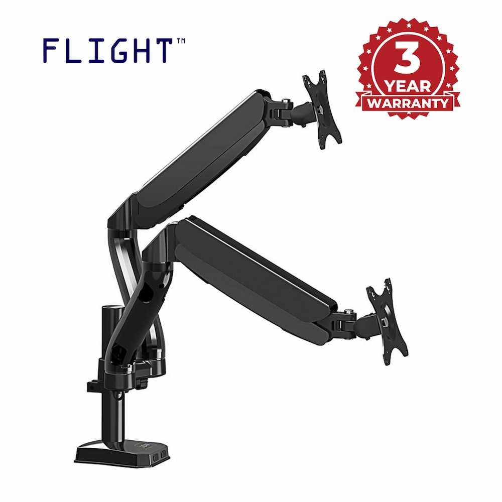 Flight L90202UD1 Dual Ergofly Lite Monitor Arm/ LCD Arm Monitor Mount