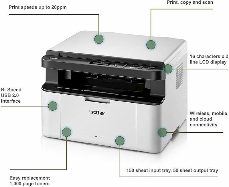 Rental Brother DCP1610W Wireless MonoChrome Laser Printer Online at